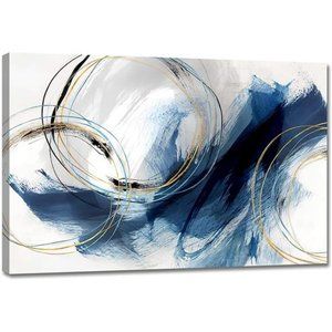 Wall Art Canvas Abstract Art Paintings Blue Fantasy Colorful Graffiti on White